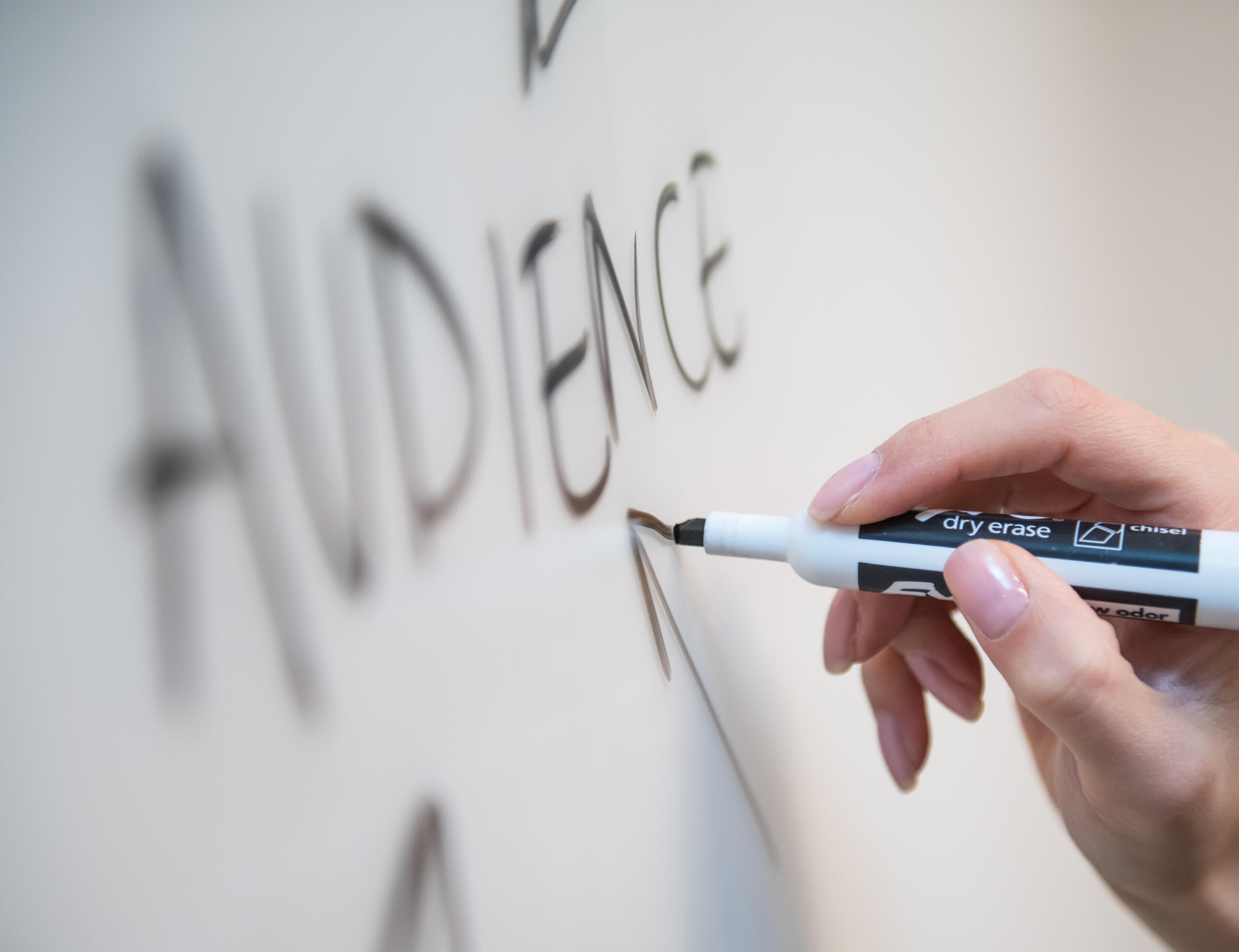 Advertise with us - Audience written on a whiteboard